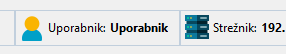 Statusna vrstica z uporabnikom